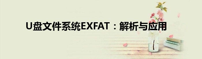 U盘文件系统EXFAT：解析与应用
