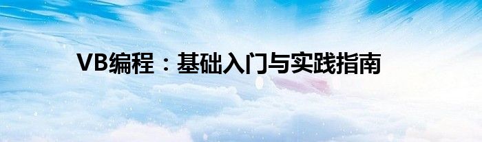 VB编程：基础入门与实践指南