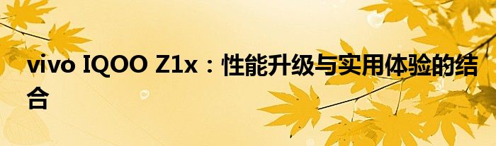 vivo IQOO Z1x：性能升级与实用体验的结合