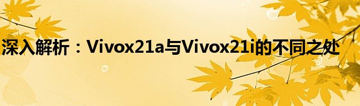 深入解析：Vivox21a与Vivox21i的不同之处