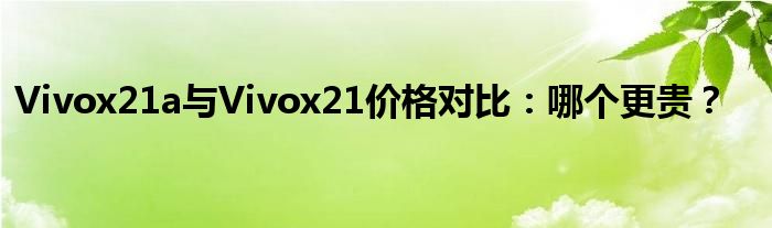 Vivox21a与Vivox21价格对比：哪个更贵？