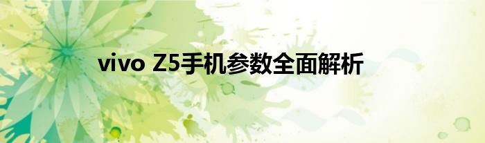 vivo Z5手机参数全面解析