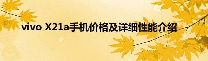 vivo X21a手机价格及详细性能介绍