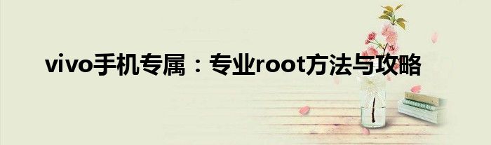 vivo手机专属：专业root方法与攻略