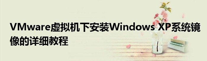 VMware虚拟机下安装Windows XP系统镜像的详细教程