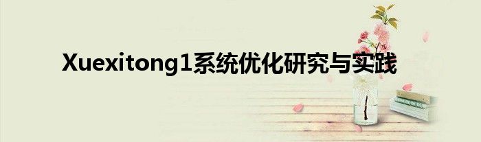Xuexitong1系统优化研究与实践