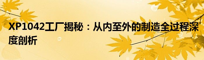 XP1042工厂揭秘：从内至外的制造全过程深度剖析