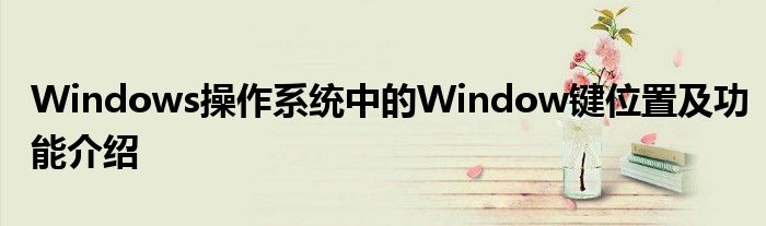 Windows操作系统中的Window键位置及功能介绍