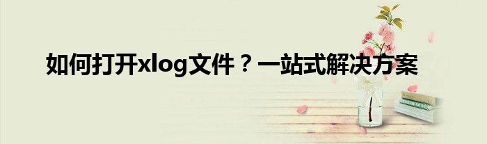 如何打开xlog文件？一站式解决方案