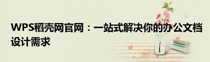 WPS稻壳网官网：一站式解决你的办公文档设计需求