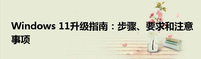 Windows 11升级指南：步骤、要求和注意事项