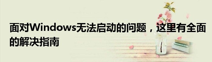 面对Windows无法启动的问题，这里有全面的解决指南