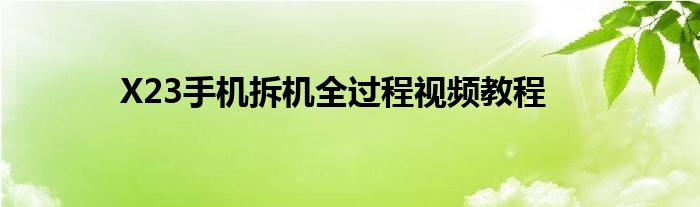 X23手机拆机全过程视频教程