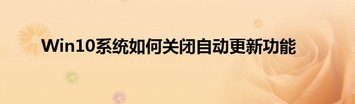Win10系统如何关闭自动更新功能