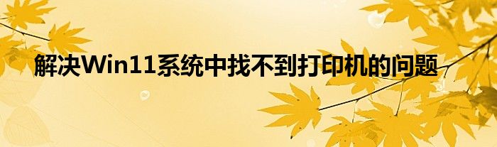 解决Win11系统中找不到打印机的问题