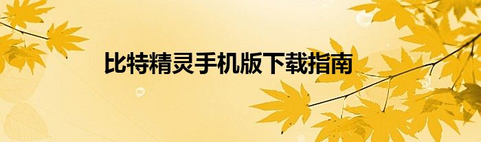 比特精灵手机版下载指南