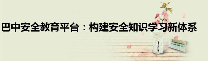 巴中安全教育平台：构建安全知识学习新体系
