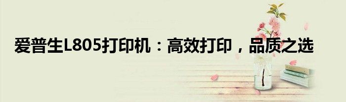 爱普生L805打印机：高效打印，品质之选