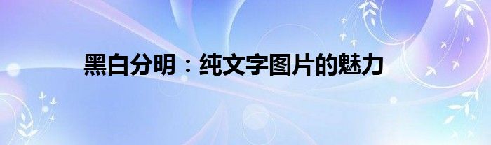 黑白分明：纯文字图片的魅力