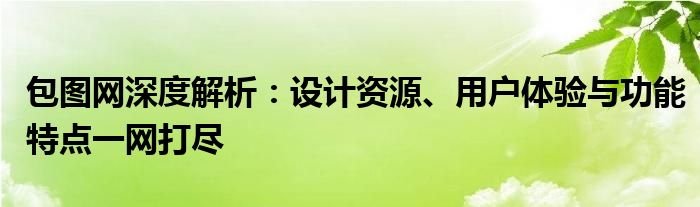 包图网深度解析：设计资源、用户体验与功能特点一网打尽