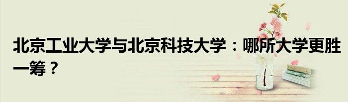 北京工业大学与北京科技大学：哪所大学更胜一筹？