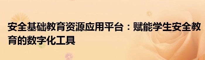 安全基础教育资源应用平台：赋能学生安全教育的数字化工具