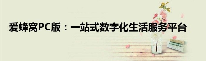 爱蜂窝PC版：一站式数字化生活服务平台