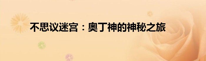 不思议迷宫：奥丁神的神秘之旅