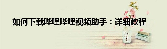如何下载哔哩哔哩视频助手：详细教程