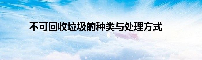 不可回收垃圾的种类与处理方式