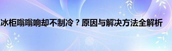 冰柜嗡嗡响却不制冷？原因与解决方法全解析