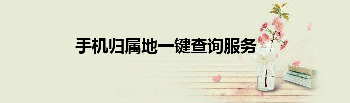 手机归属地一键查询服务