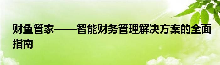 财鱼管家——智能财务管理解决方案的全面指南