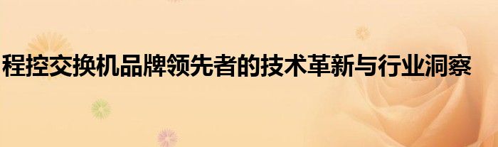 程控交换机品牌领先者的技术革新与行业洞察