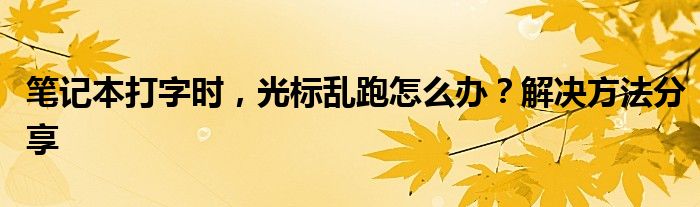 笔记本打字时，光标乱跑怎么办？解决方法分享
