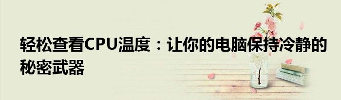 轻松查看CPU温度：让你的电脑保持冷静的秘密武器