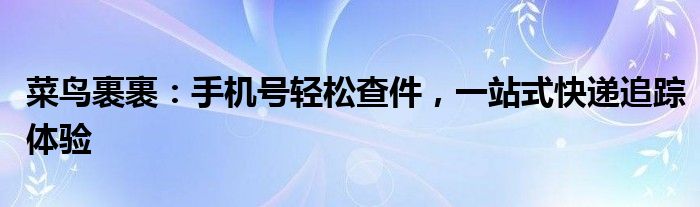 菜鸟裹裹：手机号轻松查件，一站式快递追踪体验