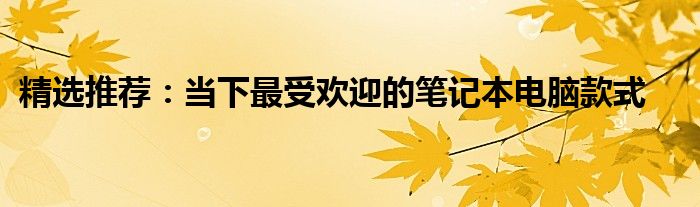 精选推荐：当下最受欢迎的笔记本电脑款式