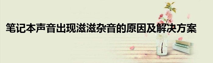 笔记本声音出现滋滋杂音的原因及解决方案