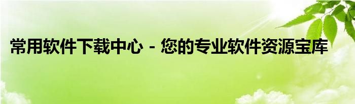 常用软件下载中心 - 您的专业软件资源宝库