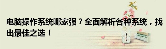 电脑操作系统哪家强？全面解析各种系统，找出最佳之选！