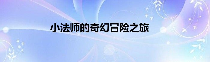 小法师的奇幻冒险之旅