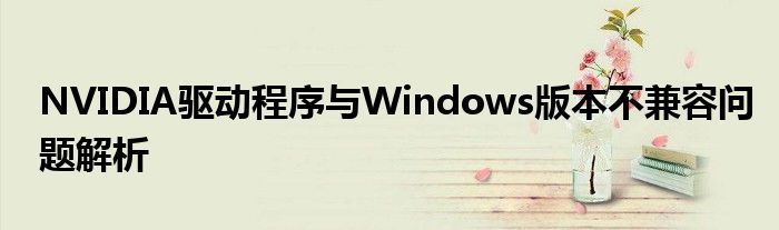 NVIDIA驱动程序与Windows版本不兼容问题解析