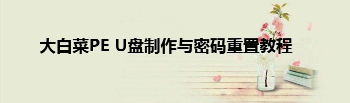 大白菜PE U盘制作与密码重置教程
