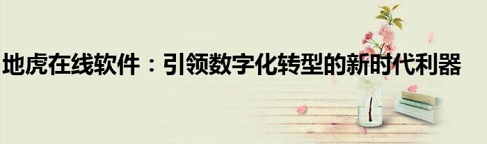 地虎在线软件：引领数字化转型的新时代利器