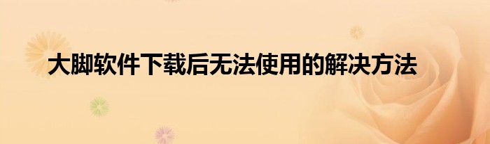 大脚软件下载后无法使用的解决方法