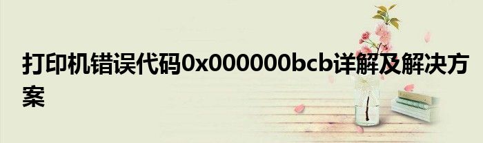 打印机错误代码0x000000bcb详解及解决方案