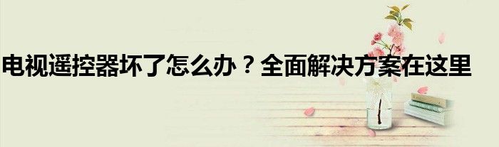 电视遥控器坏了怎么办？全面解决方案在这里
