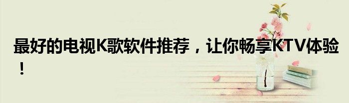 最好的电视K歌软件推荐，让你畅享KTV体验！