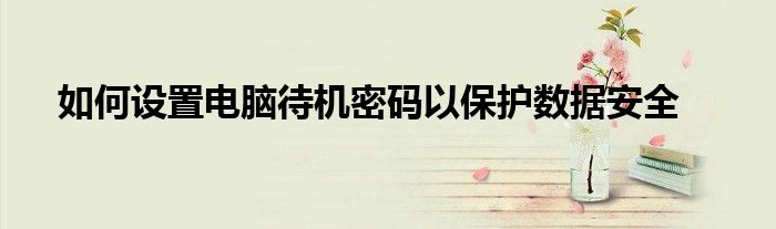 如何设置电脑待机密码以保护数据安全